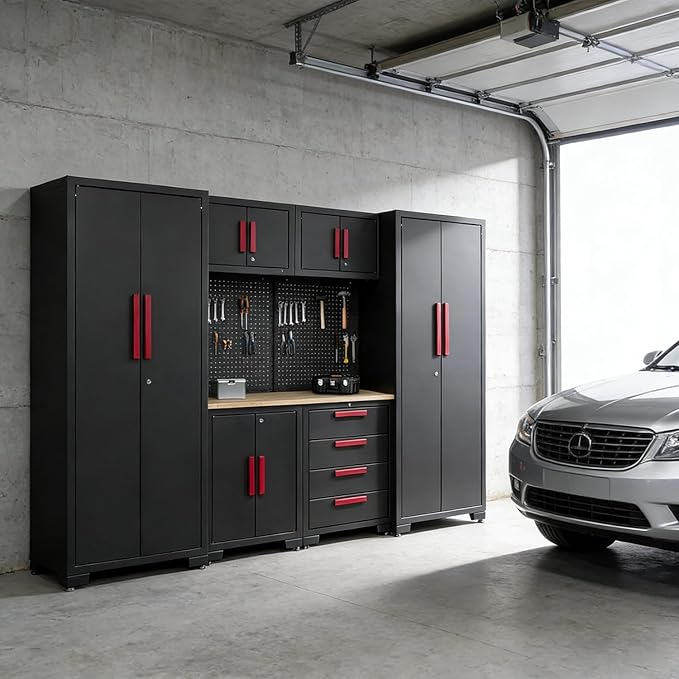 Garage Storage Cabinet System, Cabinet Drawers, Pegboard - Image 8