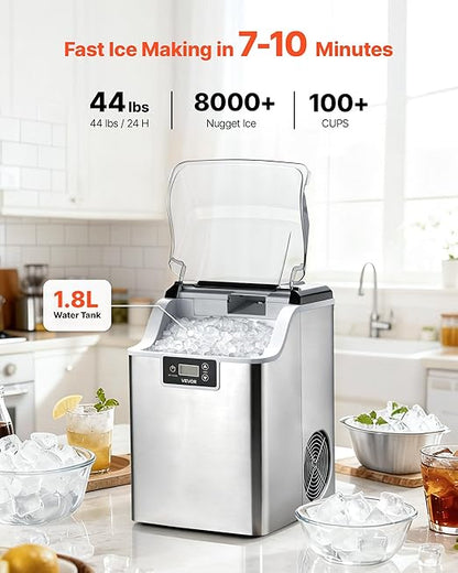 VEVOR Countertop Ice Maker, 44 lbs per Day, Self-Cleaning Portable Machine - Image 2
