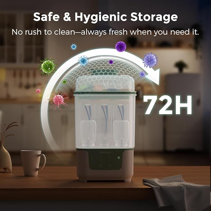 Momcozy Bottle Sterilizer and Dryer, Modular Nesting Space Saving Design - Image 4