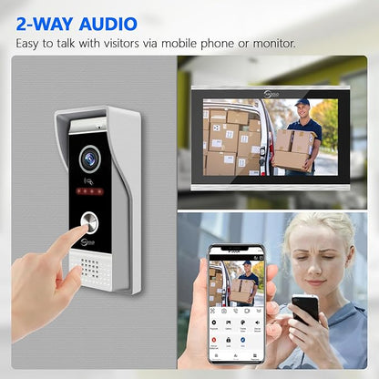 Wired Smart Video Apartments Intercom System, 10 Inch Monitors - Image 2