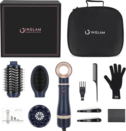 Hair Dryer Brush Set, IG INGLAM 4 in 1 Blowout Brush, Negative Ion Detachable - Image 8
