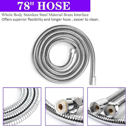 8"High Pressure Square Rain Shower Head and 2-in-1 Hand Shower.Equipped - Image 7