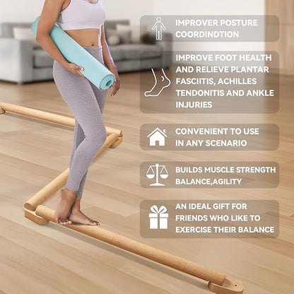 8 FT Adjustable Beech Wood Balance Beam - Image 6