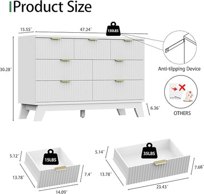 Xixini Fluted Dresser for Bedroom - Image 2