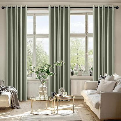MIULEE Sage Green Blackout Curtains - Image 6