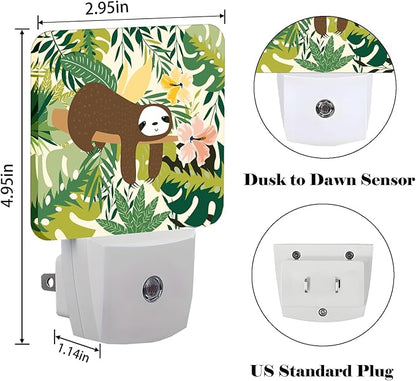 FSHVQKD Cute Sloth in Jungle Night Light, Plug-in Night Lights - Image 2