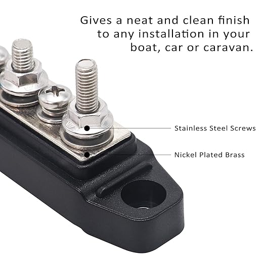 Recoil BBS43-P Bus Bar 4 x M5 Studs 3 Screw Terminals Power Distribution Block - Image 4