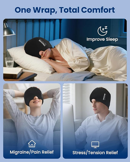 ONLYCARE Migraine Relief Cap, Upgraded Odorless Headache Relief Cap, 360° Gel - Image 4