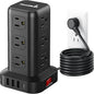 PD 20W USB C Surge Protector, Mini Power Strip Tower Travel 12 AC 4 USB Power by SMALLRT
