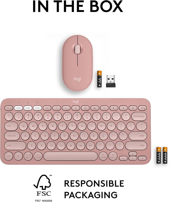 Logitech Pebble 2 Combo, Wireless Keyboard and Mouse, Quiet and Portable - Image 10