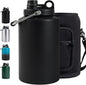 Insulated Gallon Jug with Handle, One Gallon, 128oz Stainless Steel, Large by Kerilyn