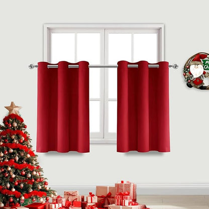 DWCN Blackout Curtains Red Christmas Curtains, Room Darkening Thermal Insulated by DWCN
