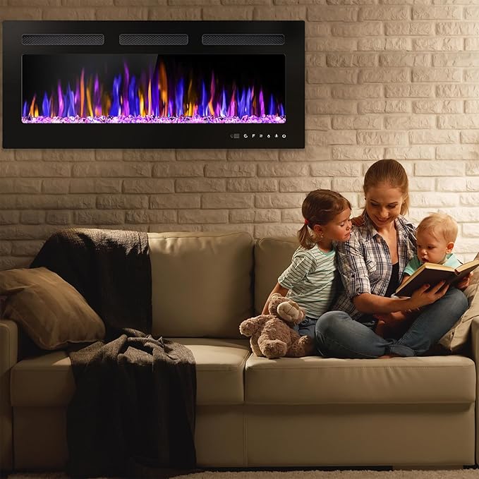 40" Electric Fireplace Wall Mounted and Recessed - Image 9