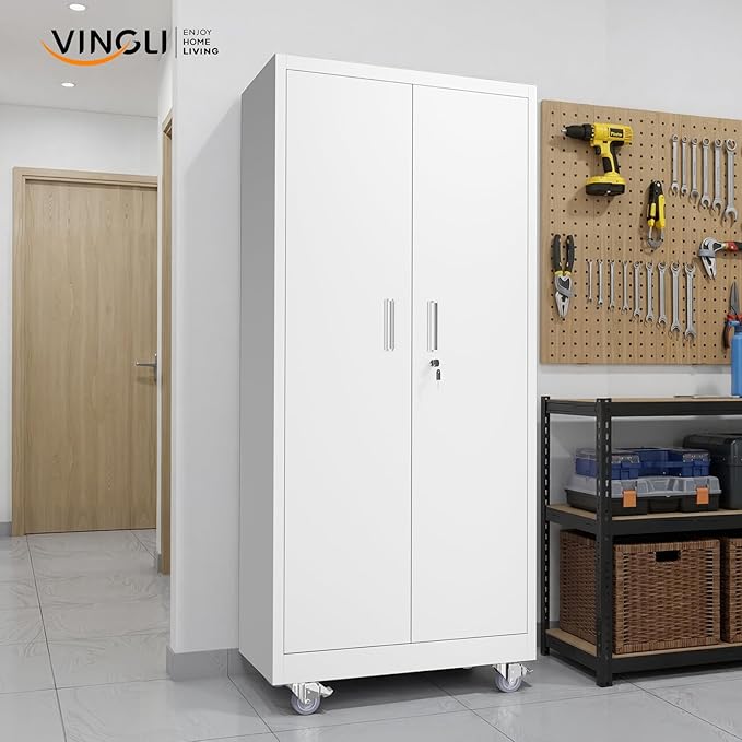 VINGLI Rolling Metal Storage Cabinet - Image 9