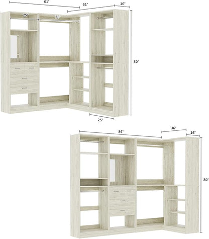 Unikito 86 Inch Closet System, 3 Sets Corner Closets Organizer - Image 7