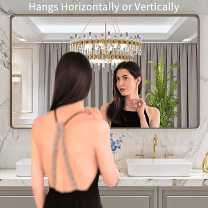 LOAAO 60”X36” Bronze Bathroom Mirrors - Image 2