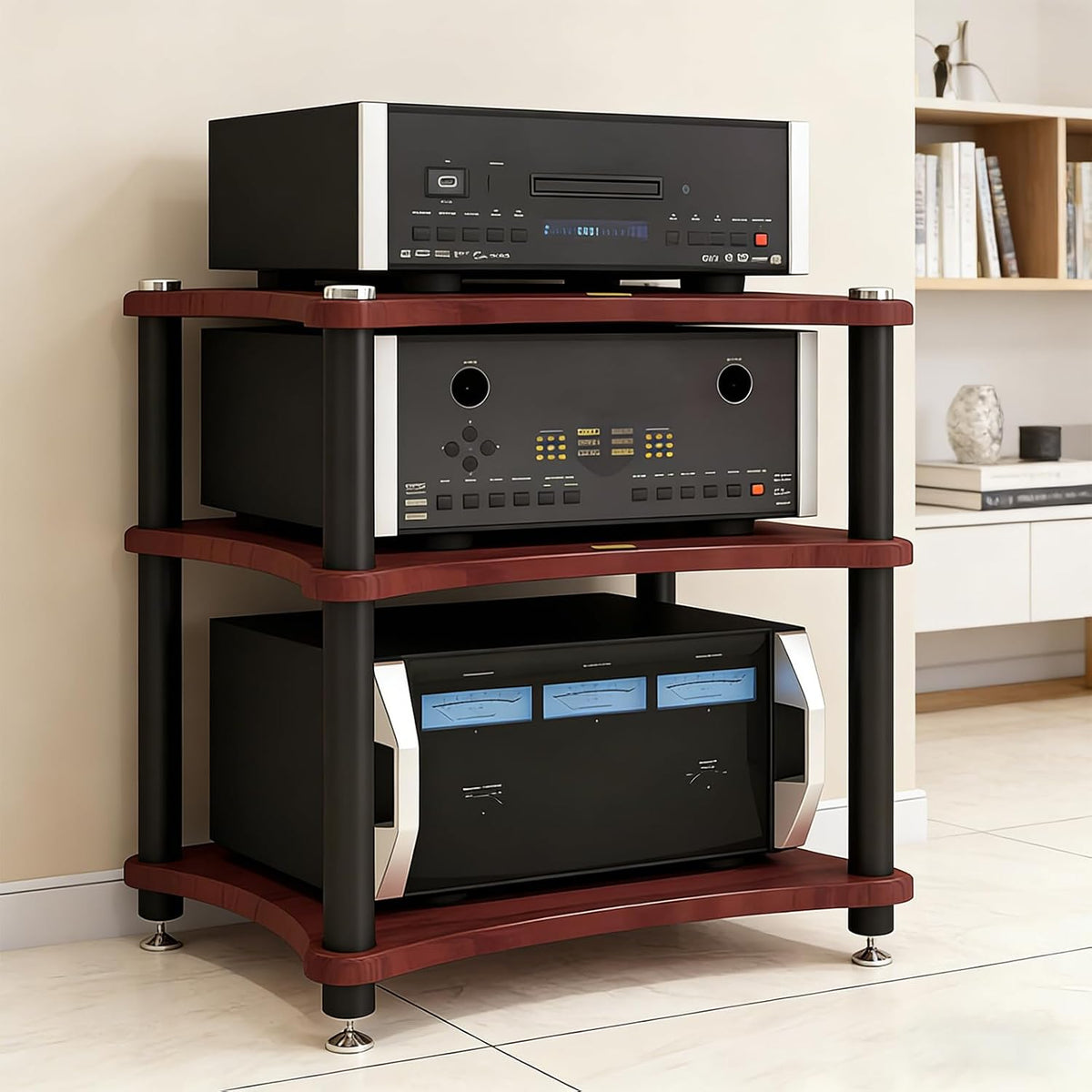heavy duty 3-tier av media stand, 264 lb, main product view