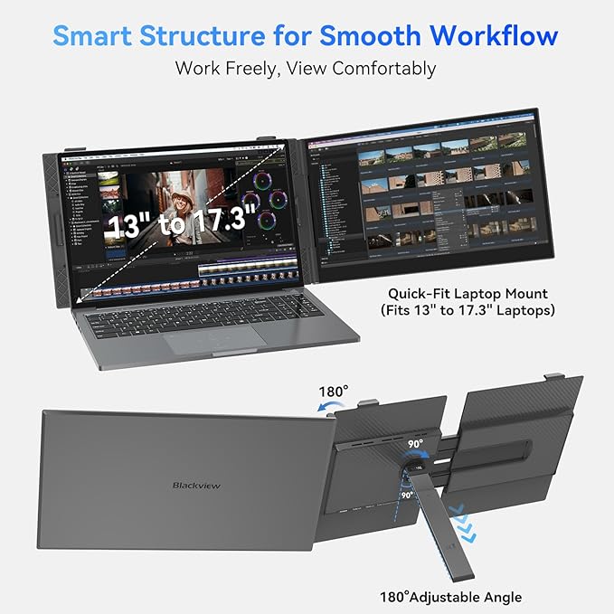 Blackview Laptop Screen Extender, 1.3lbs Ultra-Light & 0.17" Ultra-Slim - Image 8