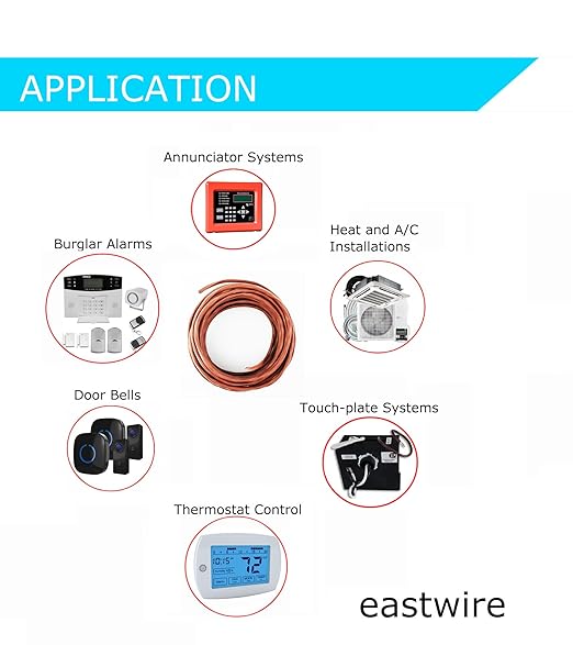 EASTWIRE 18/8 100ft Thermostat Wire, Solid Copper Wire, 18 Gauge 10 Conductors - Image 4
