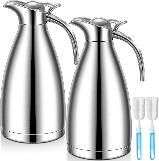 Uiifan 2 Pcs 68 oz Thermal Coffee Carafe Insulated Stainless Steel Coffee Carafe by Uiifan