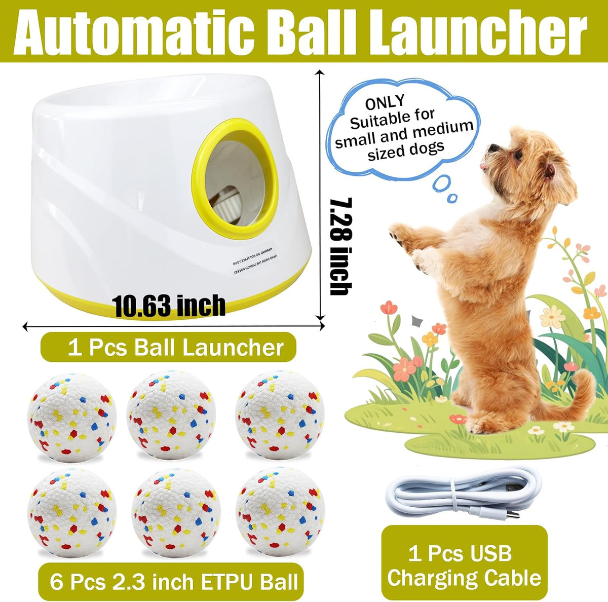 magicorange automatic dog ball launcher shown in use