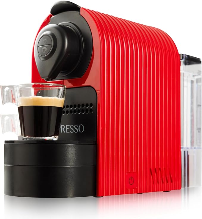 Mixpresso Red Espresso Coffee Machine – Compact 1400W Single Serve Coffee Maker by Mixpresso