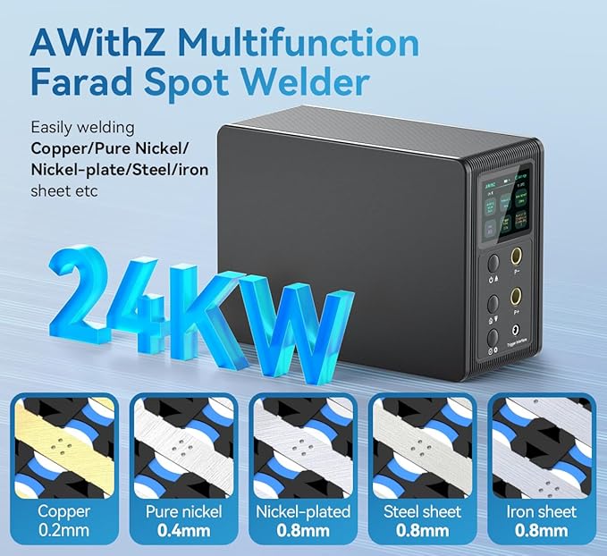 Battery Spot Welder, AWithZ 21.8 KW Capacitor Spot Welder, 2-in-1 Automatic & - Image 2