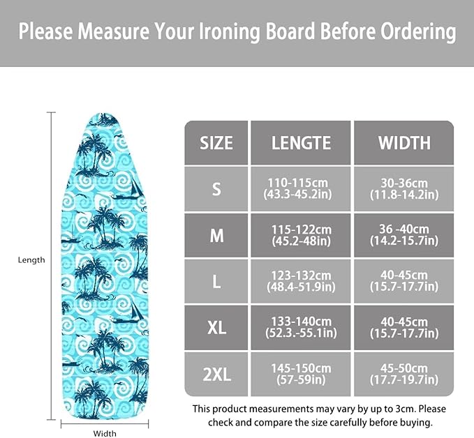 ZCFYGDX 14" x 45" Ironing Board Cover Scorch Resistant, Wear & Soil Resistant - Image 5