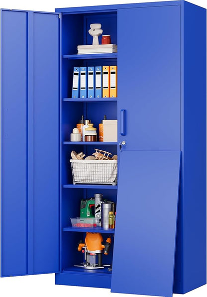SISESOL Blue Metal Storage Cabinet by SISESOL