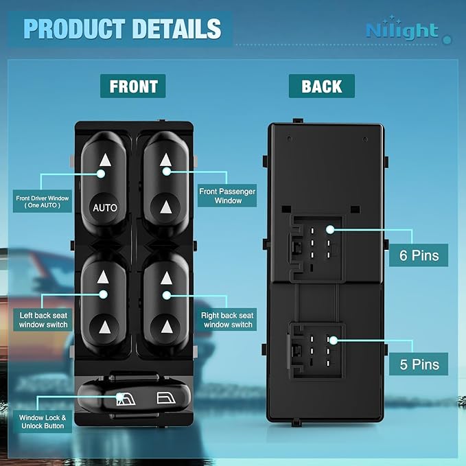 Nilight Power Master Window Switch Compatible - Image 3
