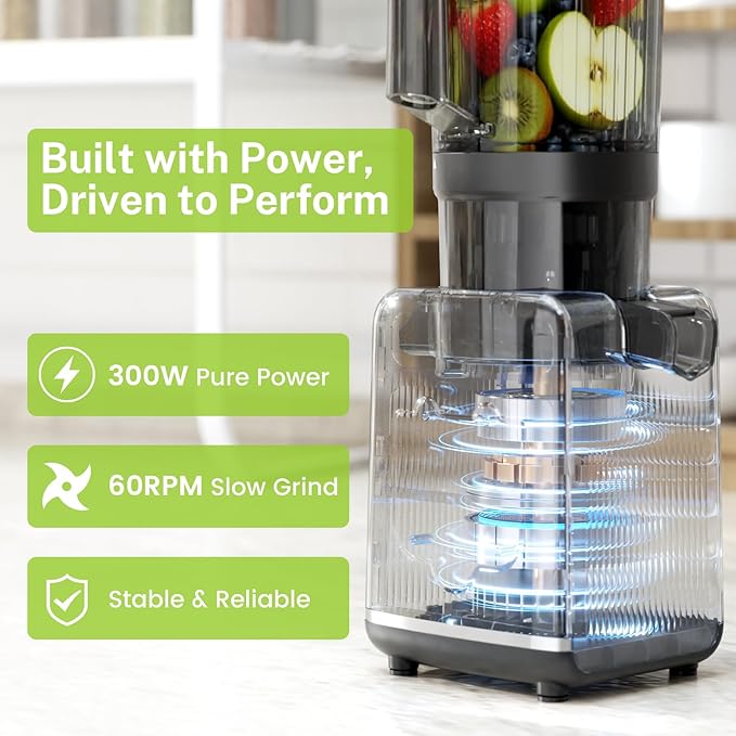 Kndko Juicer Machines with 5.4" Large Feed Chute, Cold Press Juicer - Image 6