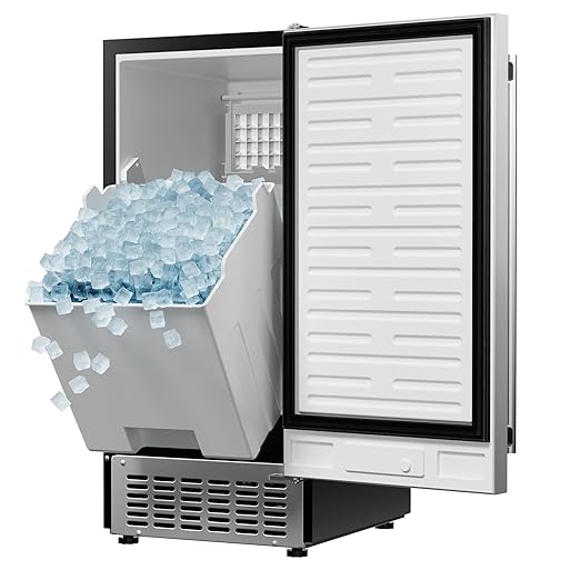 Coolski 15" W Commercial Under Counter Ice Maker Machine, 80 Lbs/Day, Bulit-in by Coolski