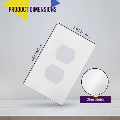 ENERLITES Screwless Duplex Wall Plates, Child Safe Receptacle Outlet Covers - Image 2