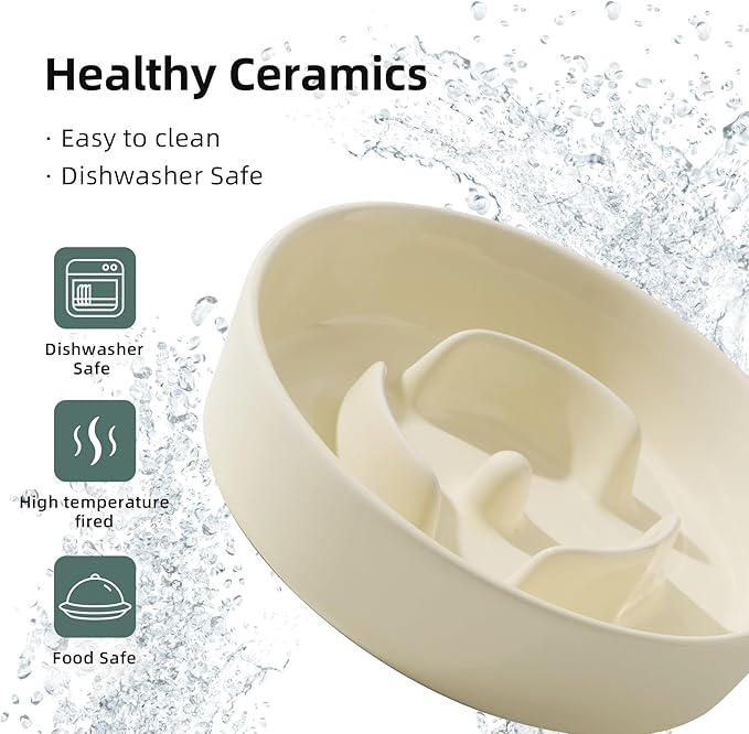 Ceramic 0.9 Cup Dog Bowl Slow Feeder - Image 5