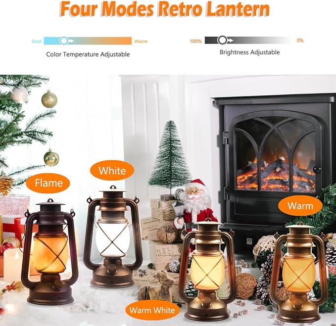 Lantern LED Battery Powered Camping Lamp Outdoor Hanging Rechargeable Lantern - Image 4