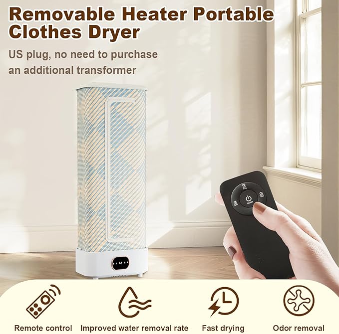 Portable Clothes Dryer, 1000W Foldable Automatic Drying Machine - Image 4