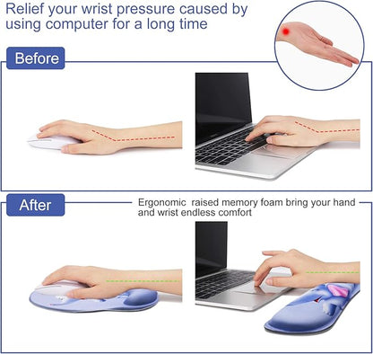 Mouse Pad Keyboard Wrist Rest, Gel Non Slip Rubber Wrist Support Rest Mouse Pad - Image 4