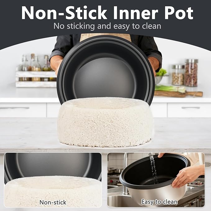 Commercial Rice Cooker, 90-Cup Rice Cooker, 16Qt / 18 L Large Rice Cooker - Image 6