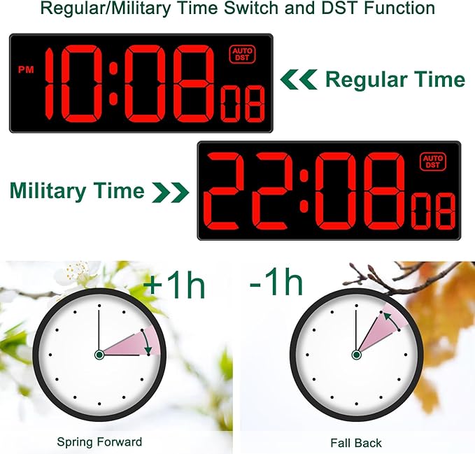 Soobest LED Digital Wall Clock, Large Digital Clock Bold Numbers - Image 5
