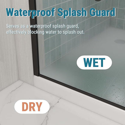Sunrosa 36"×76" Shower Glass Panel, 8mm Thick Shower Screen, Matte Black - Image 3