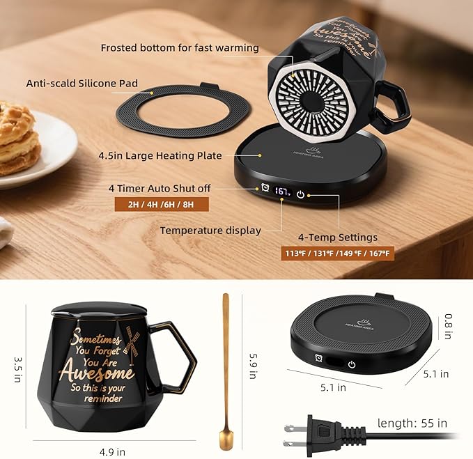 You're Awesome Coffee Mug Warmer Set, Smart Electric Coffee Cup Warmer - Image 8