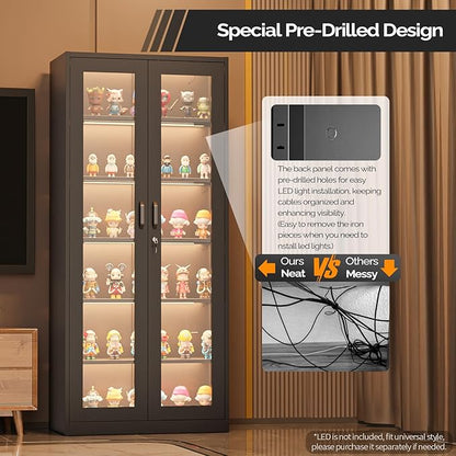 VINGLI Lockable Display Cabinet - Image 4