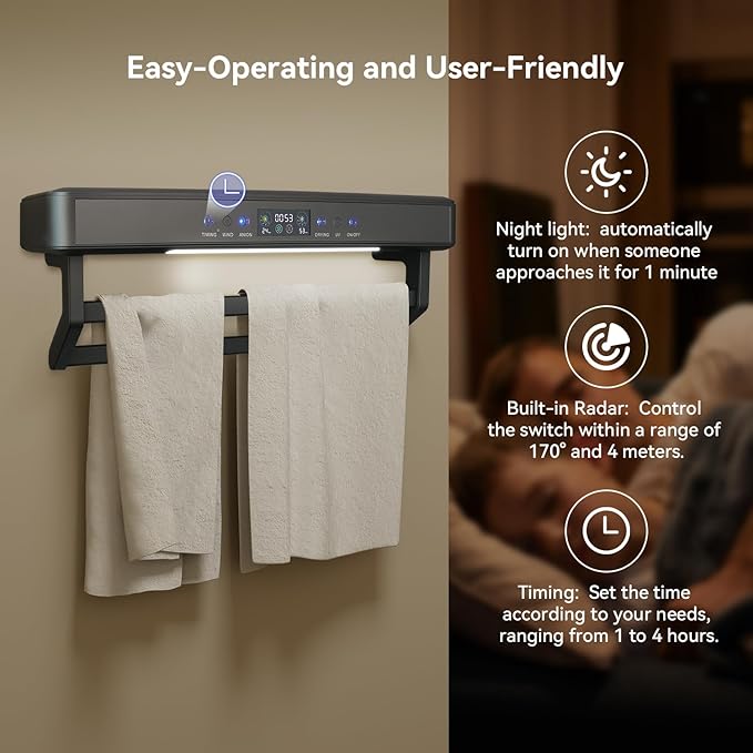 Wall Mounted Electric Towel Warmer Rack - Image 6