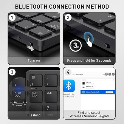 havit Bluetooth Number Pad Wireless Numeric Keypad Numpad 26 Keys Portable Mini - Image 2