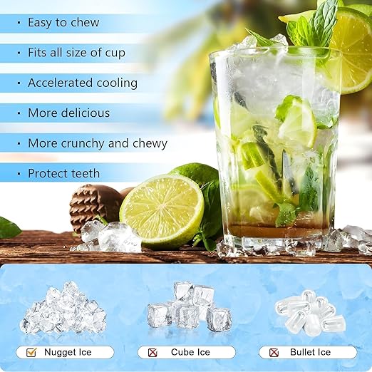 Antarctic Star Nugget Ice Maker Countertop, Chewable Nugget Ice Machine - Image 6