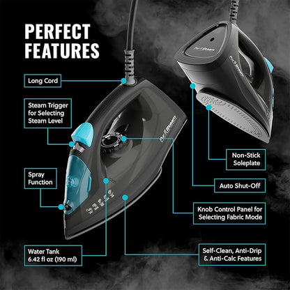 PurSteam Professional 1250W Steam Iron | Powerful Steamer - Image 7