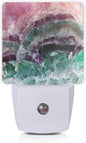 Smoaffly Color Pink Fluorite Crystal Stone Night Light Plug-in LED Nightlights by Smoaffly