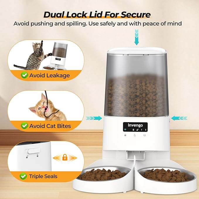Automatic Cat Feeder with App Control, 5L Food Dispenser - Image 6