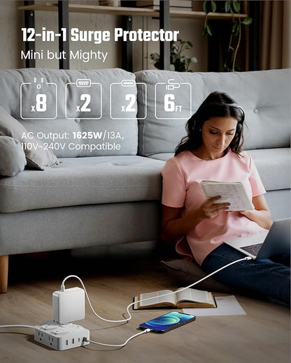 35W Fast Charging SUPERDANNY 4-Outlet 4-USB Power Strip - Image 2