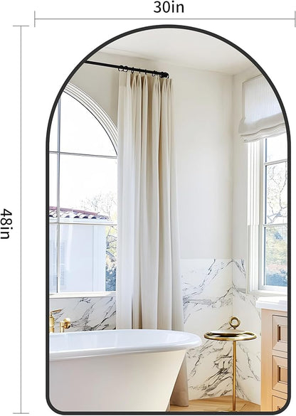 GLASHOM Arched Bathroom Mirror, Wall Mounted Mirror, Living Room, Vertically - Image 3
